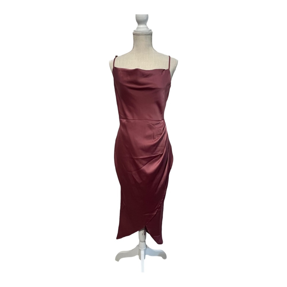 REVOLVE | MORE TO COME | Adonis Wrap MIDI Dress | Dark Mauve | Medium